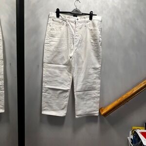 J.Crew White Denim High-Rise Slim Wide Leg Jeans Size 34